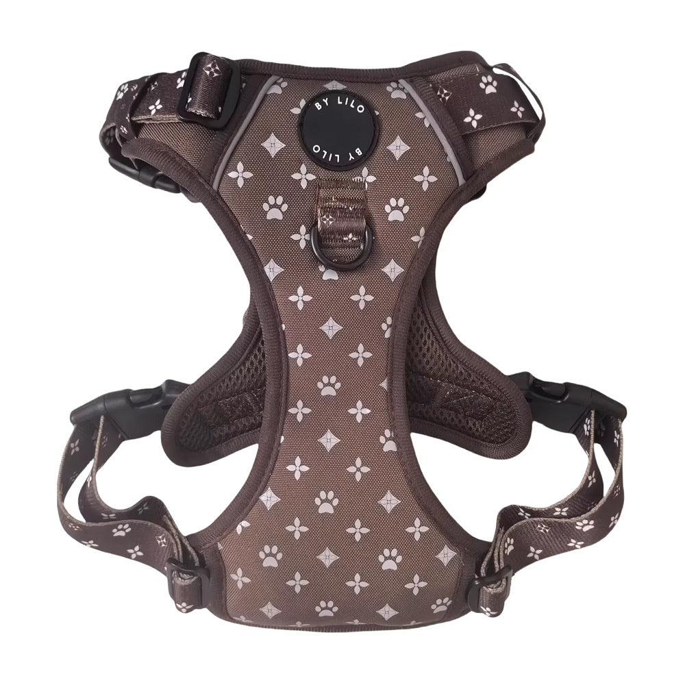 Bruin reflecterend anti-trek Y-tuig - By Lilo - bovenaanzicht